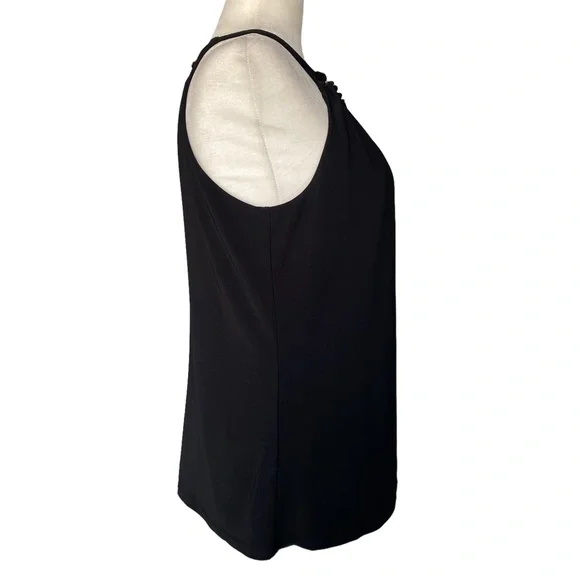 White House Black Market Black Studded Tank Blouse Small - Picture 4 of 14